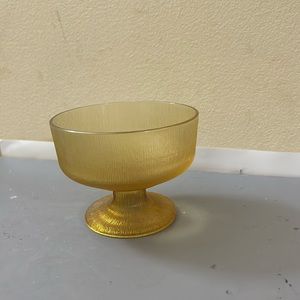 Vintage Brockway Glass Company Amber Compote Pedestal Bowl